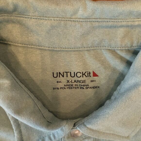 Untuckit Polo Shirt Mens Extra Large Light Green Logo Performance Golf Stretch - Picture 3 of 10